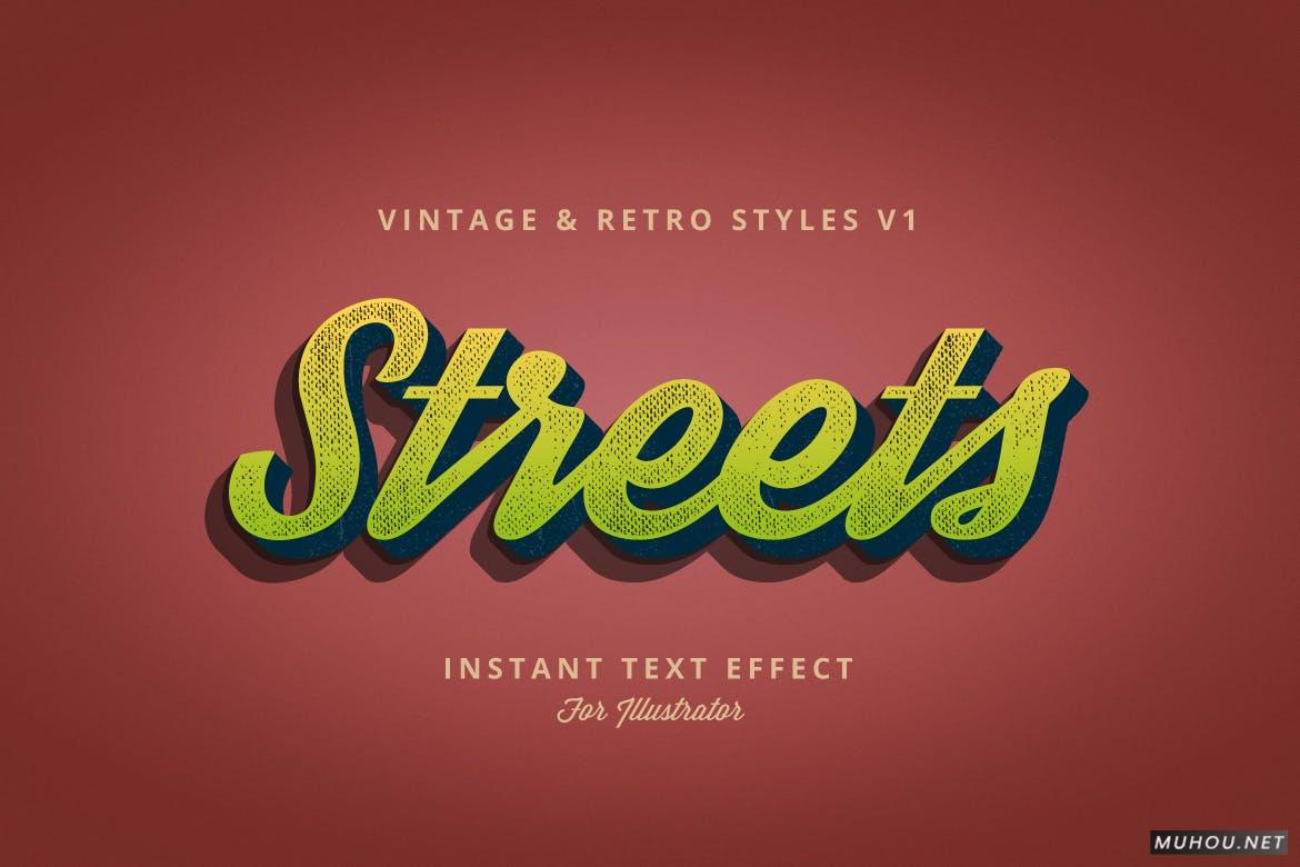 AI样式-10种不同的复古图形样式包Vintage and Retro Styles Vol.1插图9