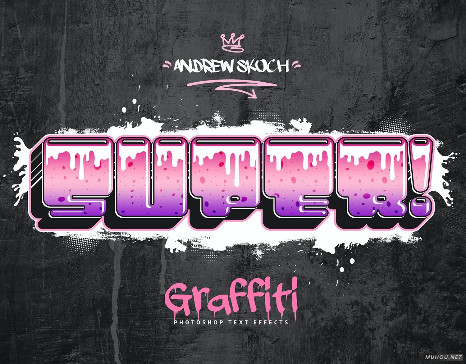PS样式-艺术POP文字3D效果样式+PSD文件Graffiti Text Effects - 10 PSD - vol 3插图3