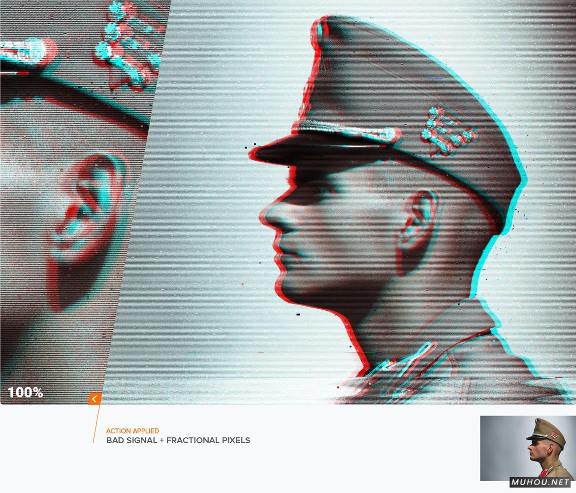 PS动作-3D粉碎6种色彩RGB位移故障效果 SoGlitch Photoshop Action插图2