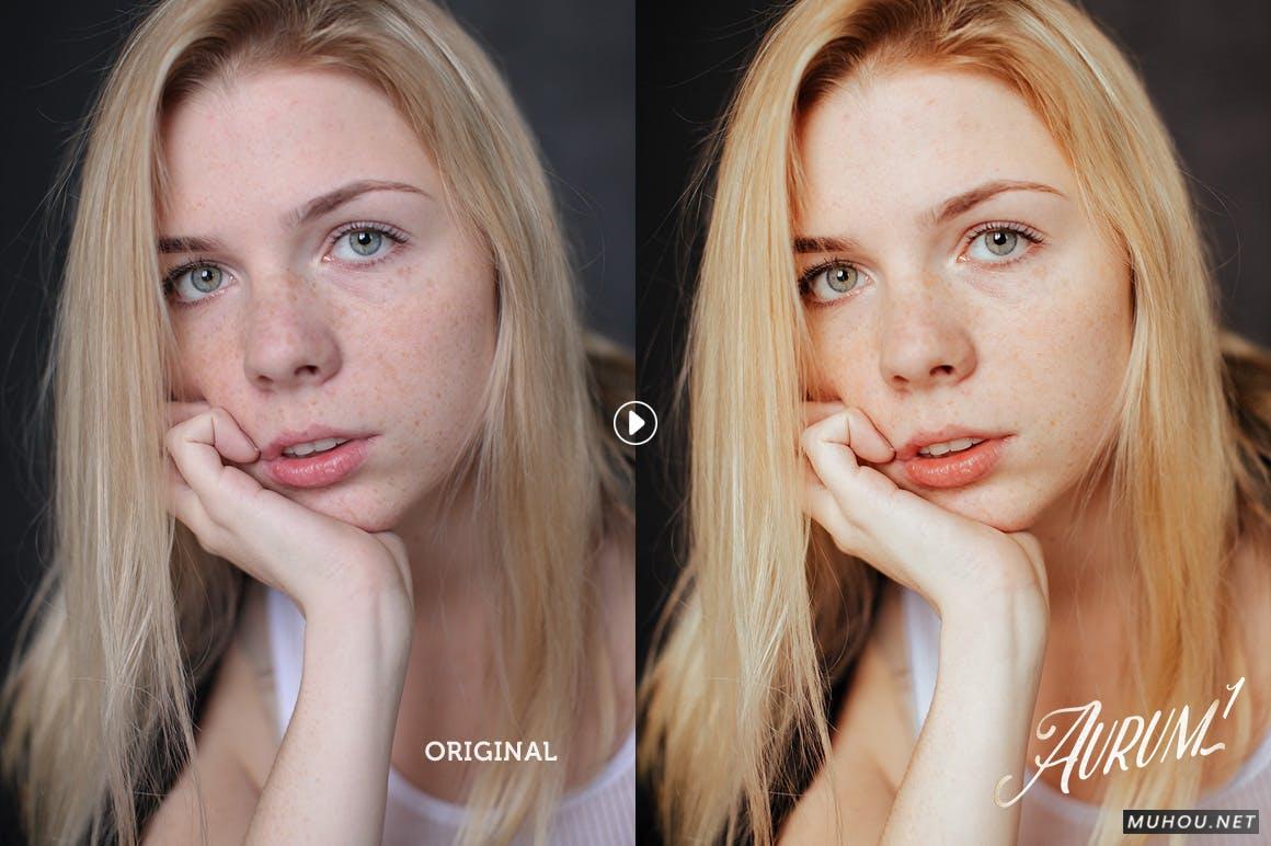 LR调色预设-金色暖色调自然光肖像调色预设下载Aurum Portrait Lightroom Presets插图2