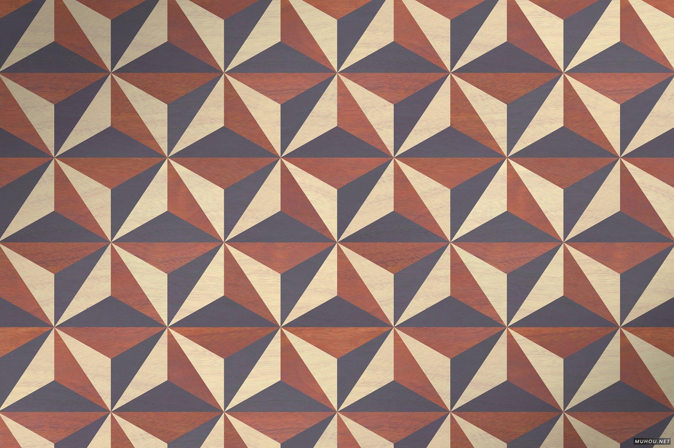 PS图案-木质木材纹理无缝循环拼接效果Geometric Marquetry Patterns插图8