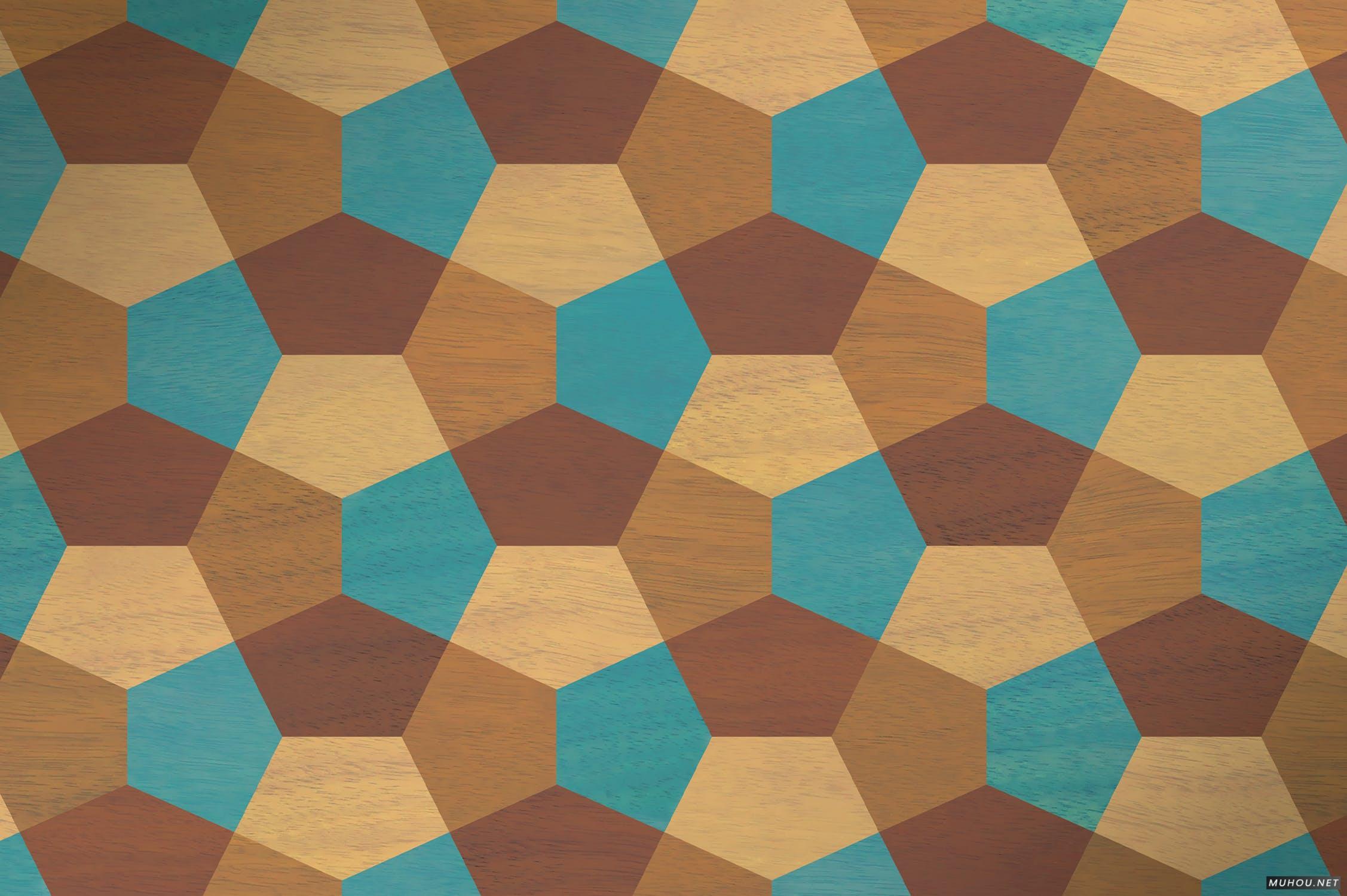 PS图案-木质木材纹理无缝循环拼接效果Geometric Marquetry Patterns插图11