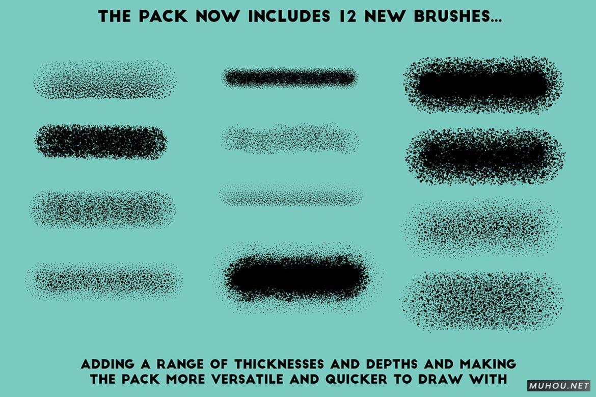 AI样式-27支具有多种密度和厚度的喷枪纹理样式+画笔-The Vector Airbrush - Shader Brushes插图8