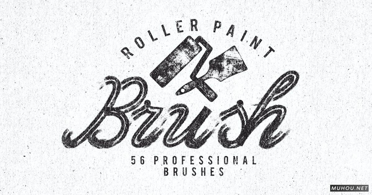 AI笔刷-59个高品质的手工滚筒油漆刷滚筒刷Roller Paint Brush