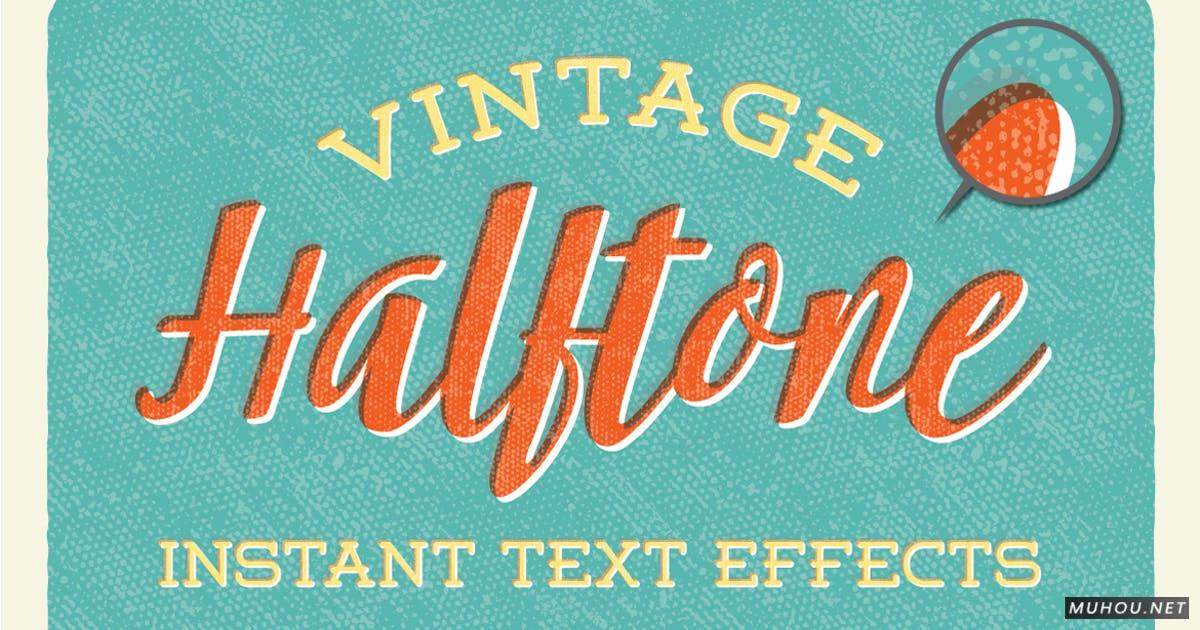 AI样式-复古风格模拟文字样式变化12组Vintage Halftone  - Instant Text Effects插图