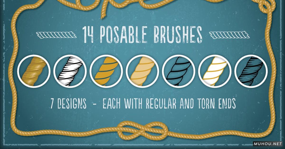 AI笔刷-各种材质的绳子绳索套索刷Rope Brushes