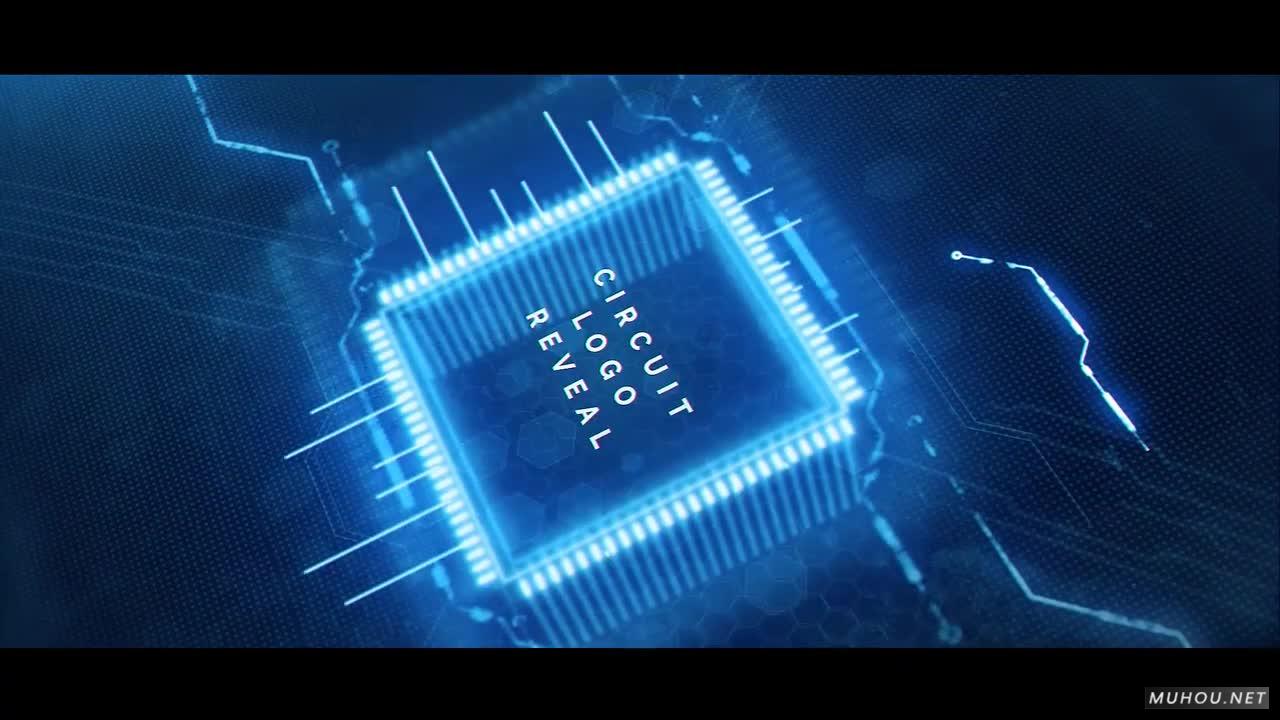 电路芯片科技LOGO标志显示AE视频模板