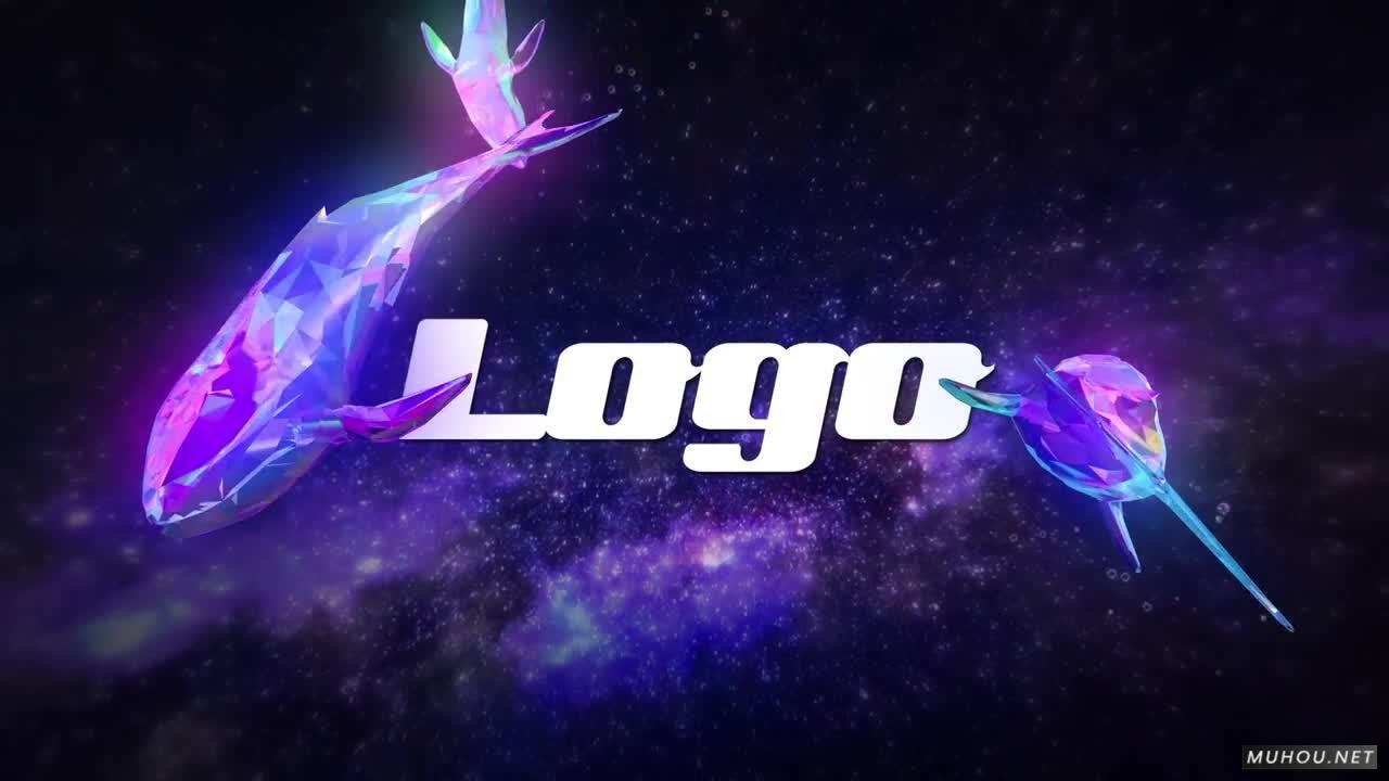 优雅的空间标志logo大鱼AE模板视频