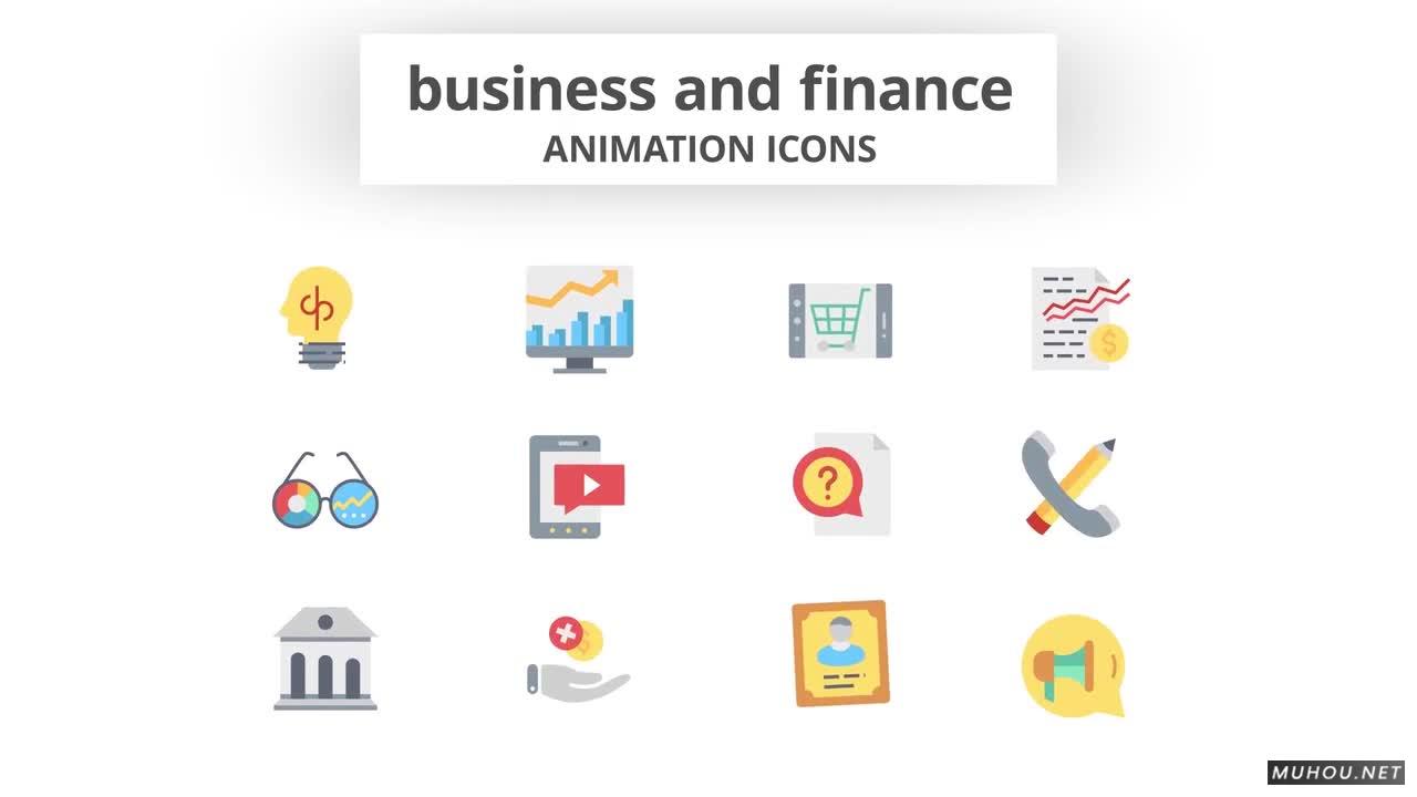Finance时尚商业动画Icons图标AE视频模板插图