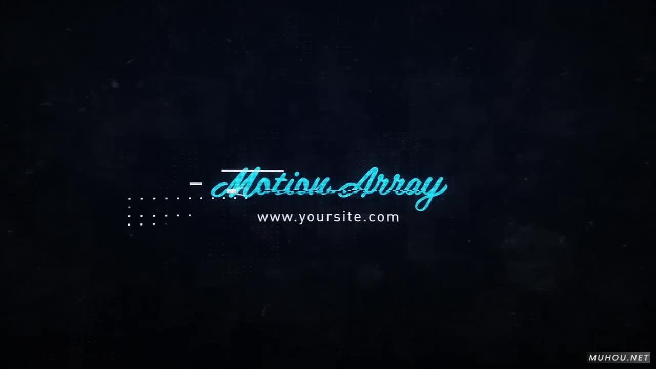 故障像素LOGO标志设计片头AE模板