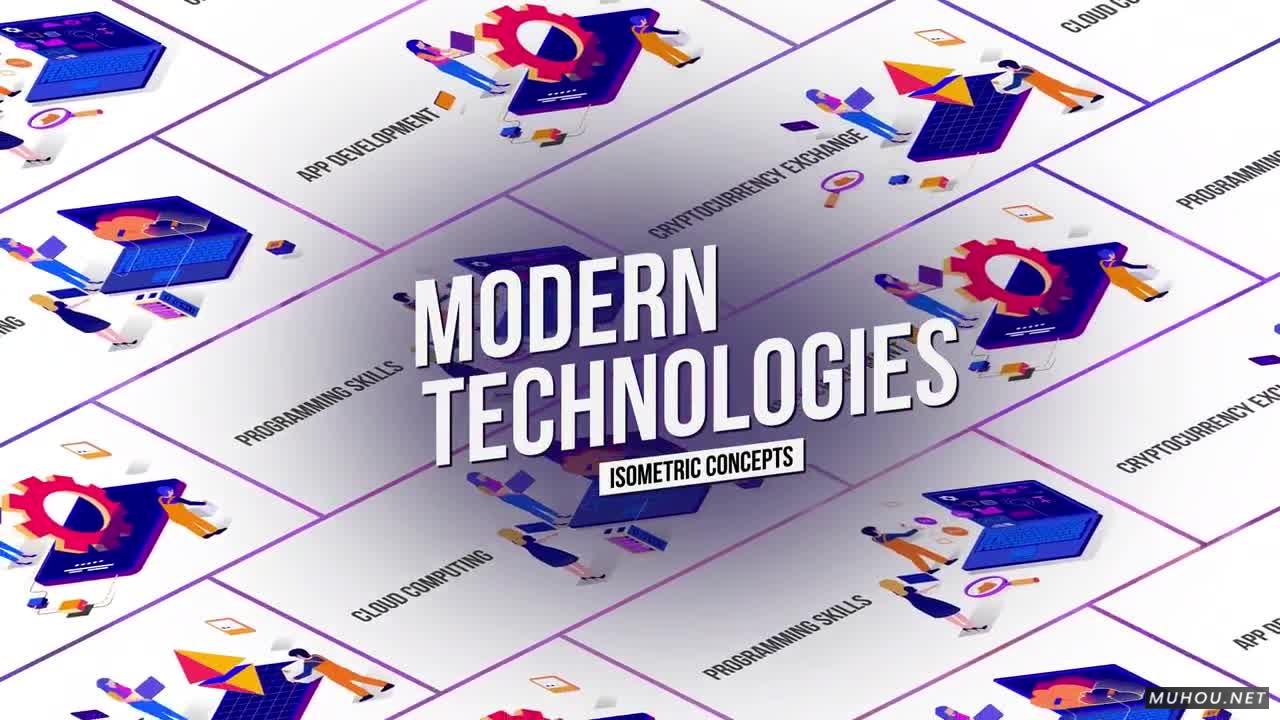 现代技术等距概念MG扁平化AE模板插图