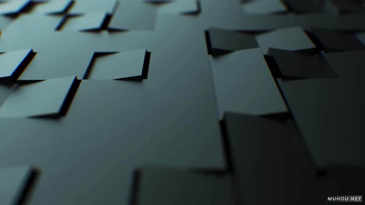 深色方块翻起LOGO标志视频素材