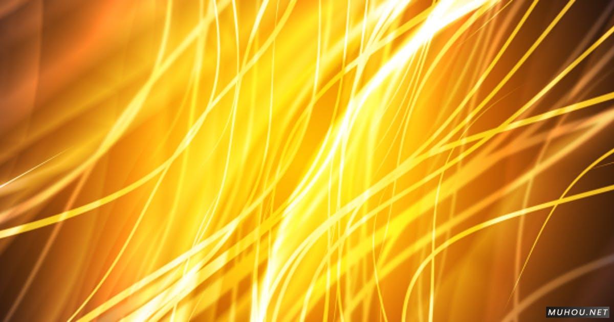 黄色金色流光艺术条纹背景视频素材 Yellow Flow