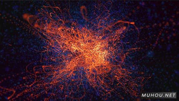 漂亮的橙色颗粒发光粒子背景视频 Beautiful Orange Particles插图