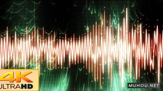 音乐能量波形DJ频谱音波4K视频素材下载 Music Energy Waveform 1