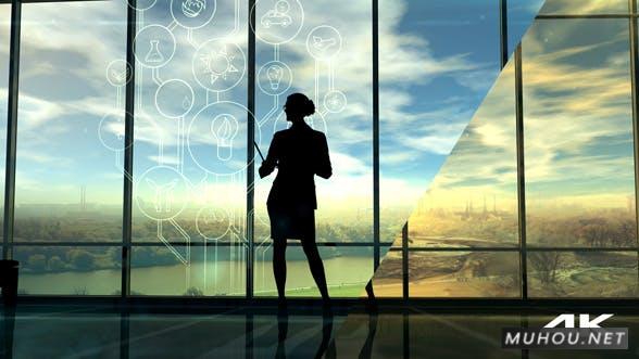 Improve The Environmental Situation, The Silhouette Of A Woman In The Office