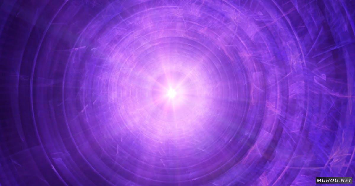 紫色隧道能量空间太阳放射背景视频Abstract Fractal Tunnel