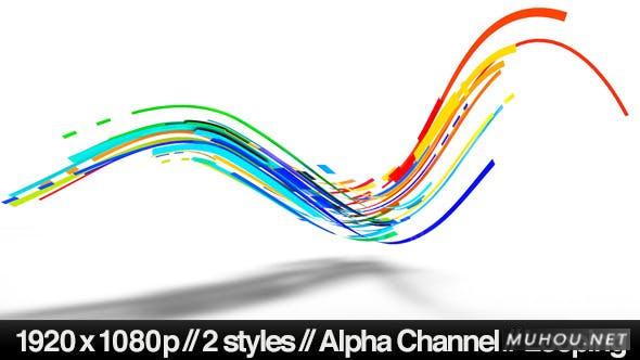 彩色 3D霓虹灯线条三维跳跃运动视频素材 Colorful 3D Neon Lines Moving in Organic Path插图