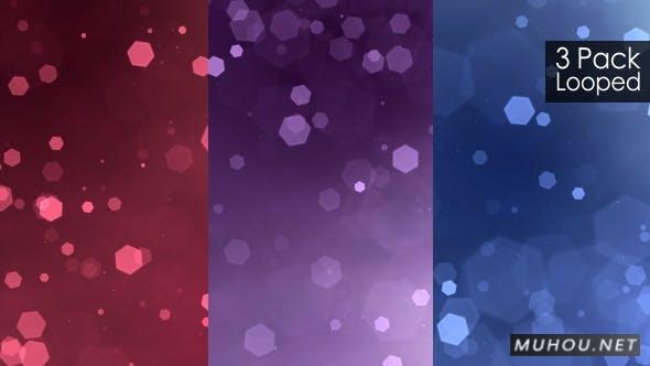 3套六边形背景彩色闪耀背景视频素材Hexagon Background (3 Pack)插图