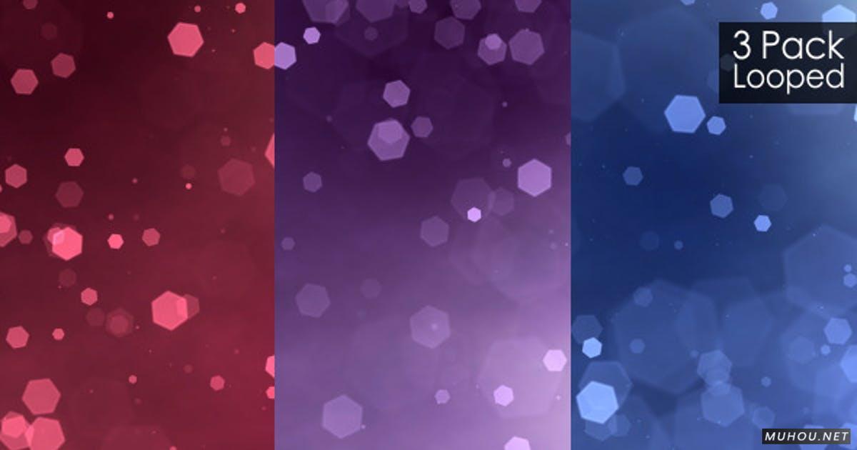 3套六边形背景彩色闪耀背景视频素材Hexagon Background (3 Pack)