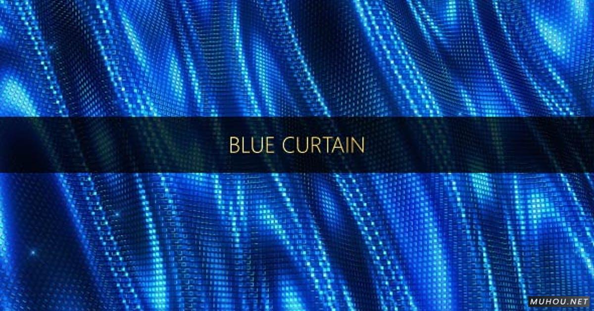 蓝色窗帘蓝色条纹视频素材Blue Curtain