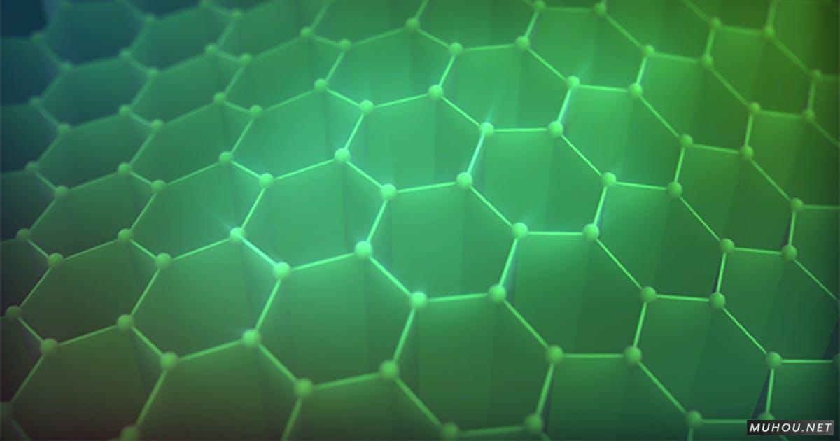 蜂巢波背景绿色网格抽象视频素材Hive Waves Background Green