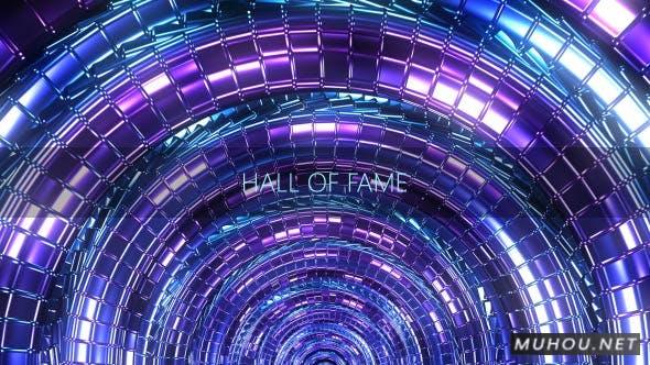 音乐会抽象蓝色三维空间LED高清视频背景Hall Of Fame插图