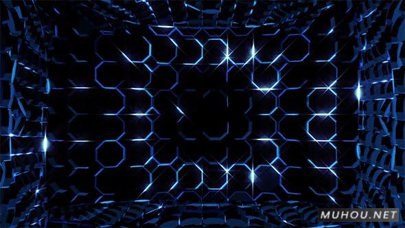电子霓虹灯八角形灯箱背景视频Electric Neon Octagons插图