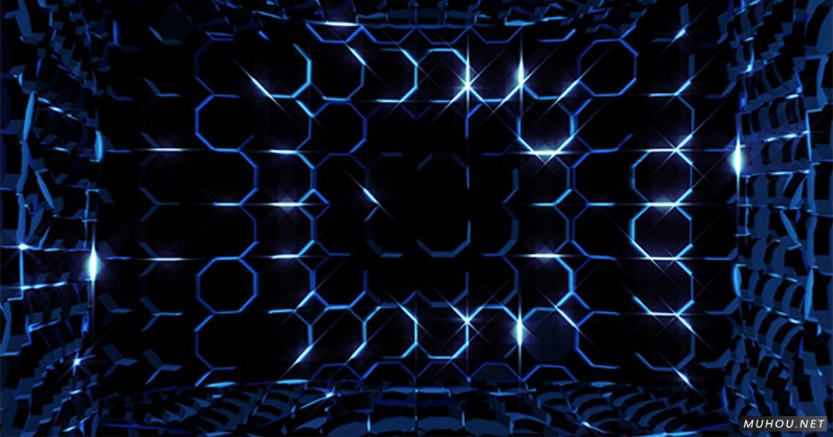 电子霓虹灯八角形灯箱背景视频Electric Neon Octagons