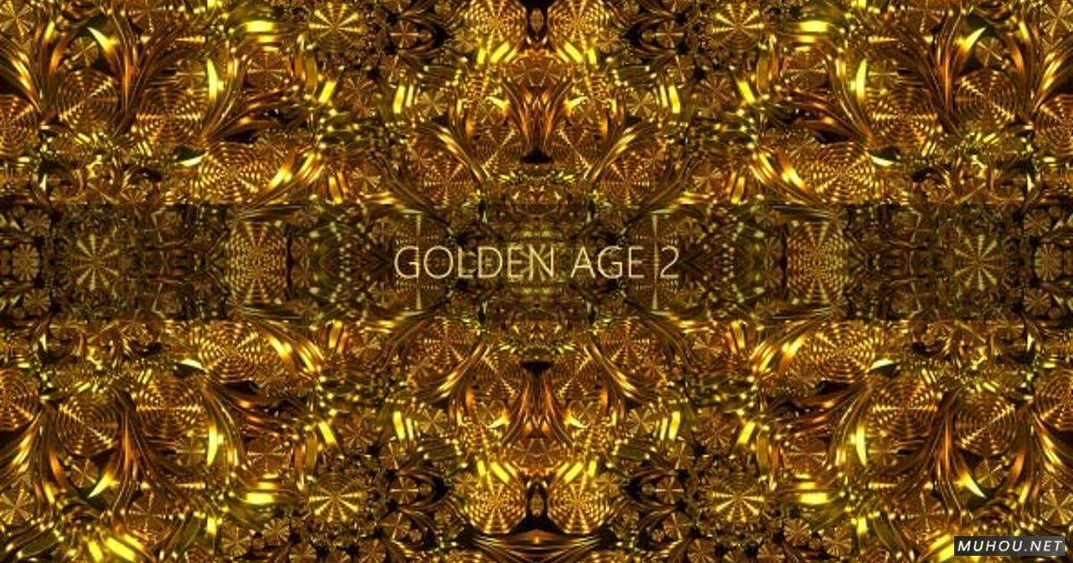 黄金时代金色抽象齿轮VJ视频背景Golden Age 2