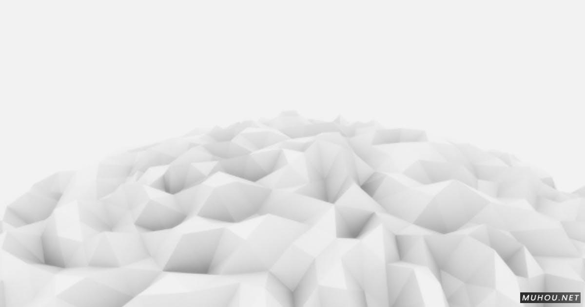 抽象灰色多边形球体运动背景4K视频素材Abstract Grey Polygonal Sphere Motion Background