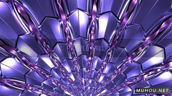 紫色闪耀抽象背景开屏VJ高清视频素材Purple Mill插图