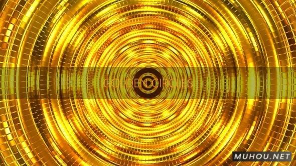 金色圆圈旋转环境VJ视频背景Golden Circles 3插图