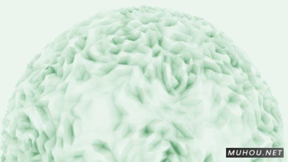 绿色低聚球体运动背景视频Green Low Poly Sphere Motion Background插图
