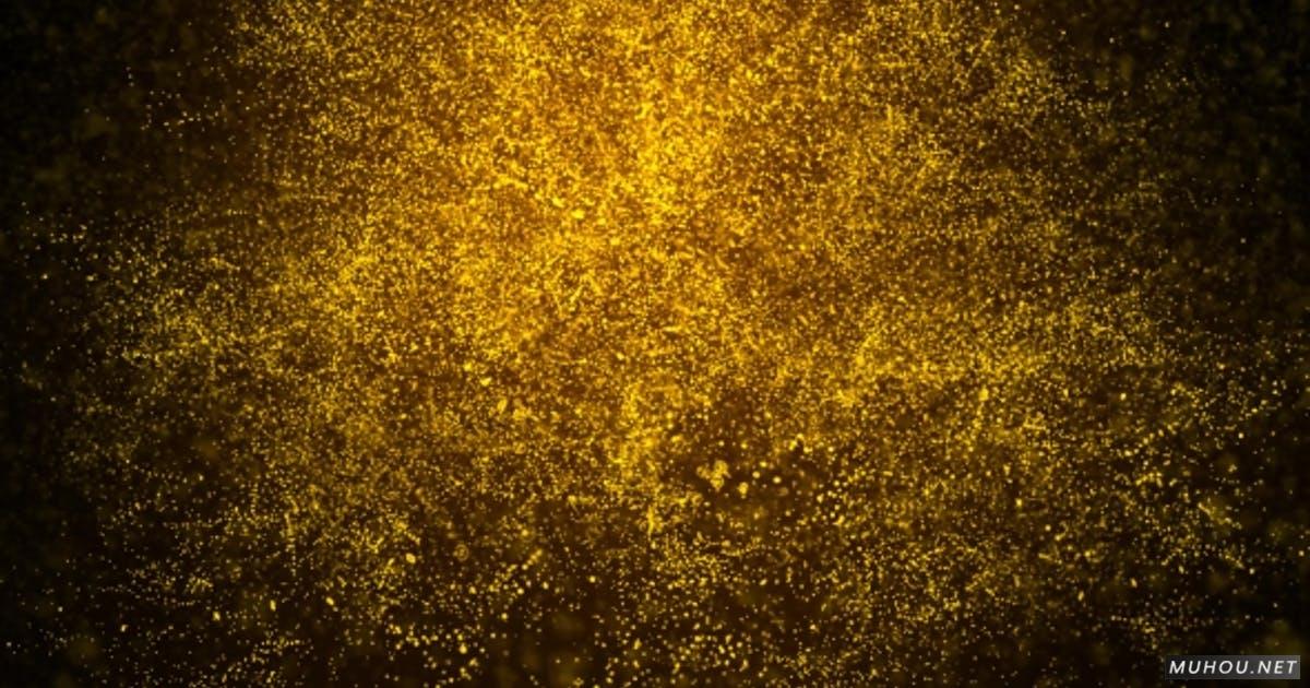 金色能量粒子背景闪耀视频Golden Energy Particles Background