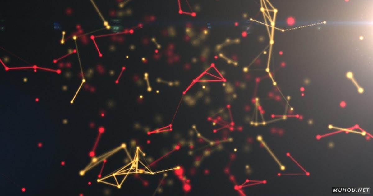 神秘线条链接三维空间结构高清视频素材Plexus Network Background #4