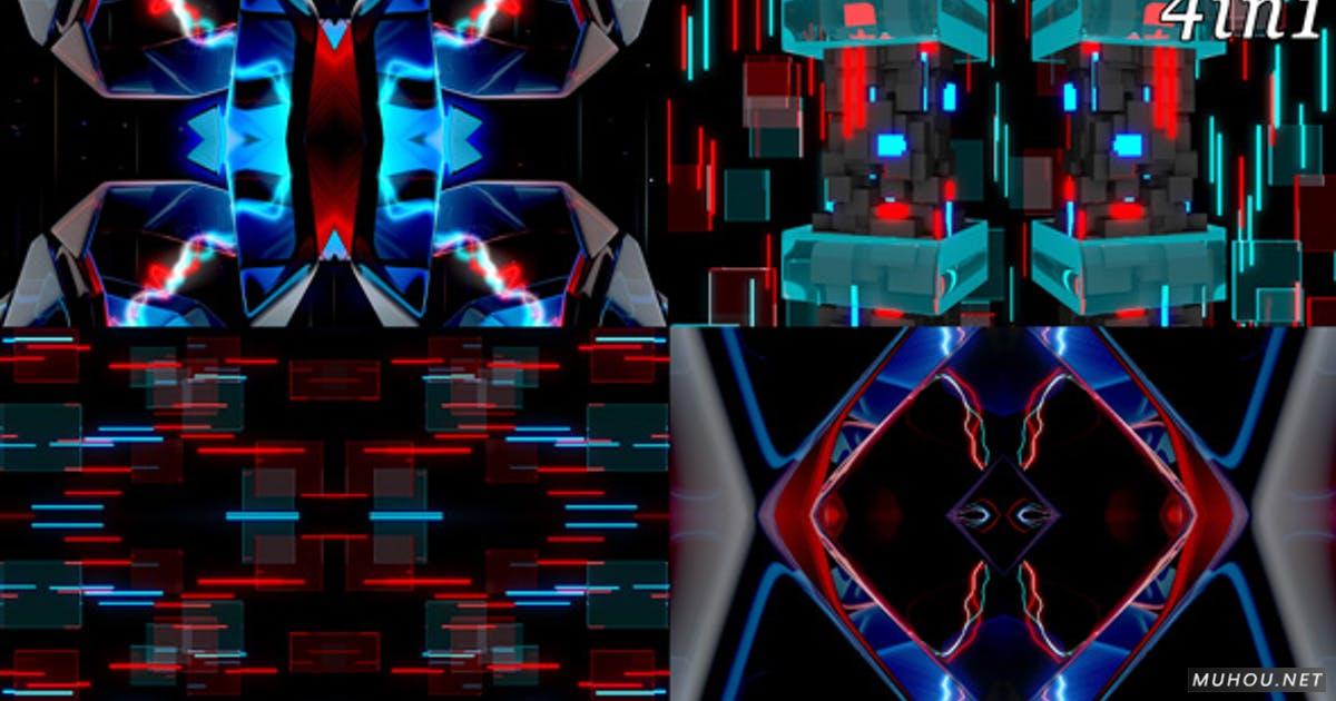 X十字电子电音VJ循环led视频背景素材X Factor - VJ Loop Pack (4in1)