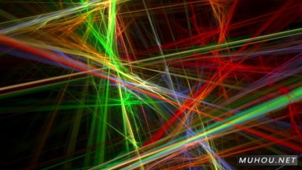 能量隧道激光粒子3D抽象艺术视频背景Colorful Lines插图