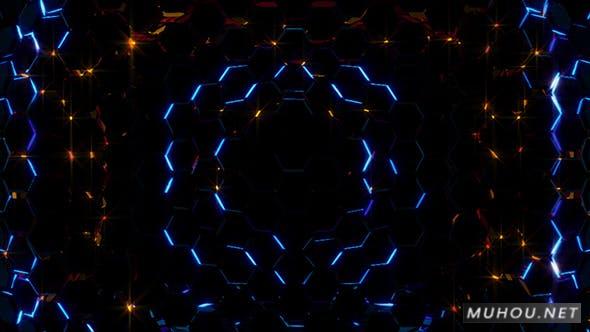 电动六边形灯3D电子VJ视频素材Electric Hexagons Lights插图
