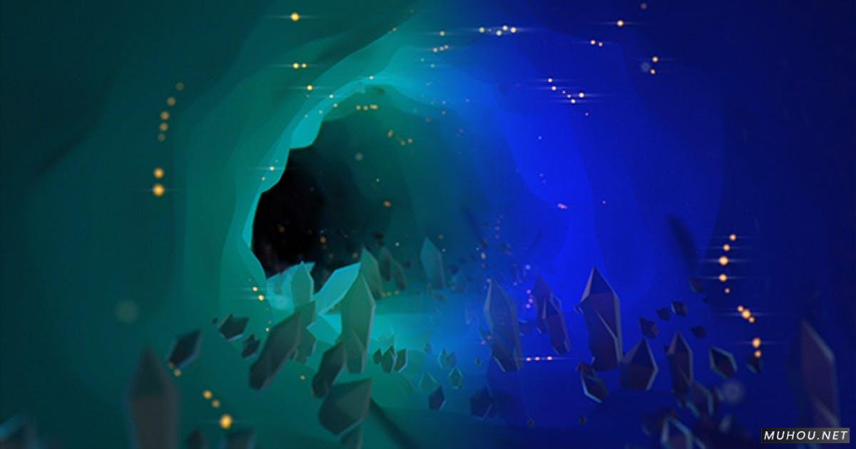水晶洞穴变色3D场景视频素材Crystals Cave Shifting Colors