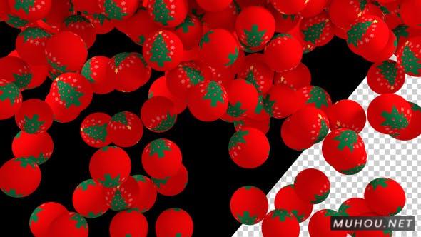 红色圣诞节装饰小球转场过渡视频素材Christmas Ball Transition 03插图