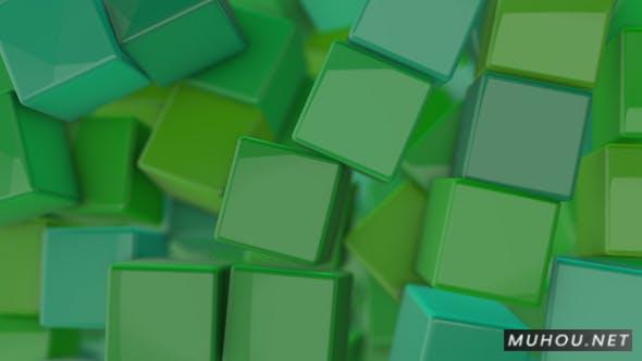 绿色立方体过渡视频转场素材下载Green Cubes Transitions插图