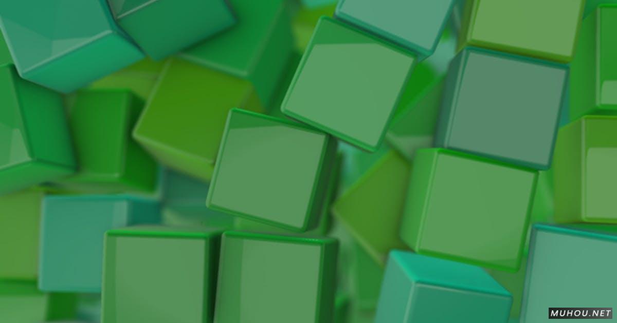 绿色立方体过渡视频转场素材下载Green Cubes Transitions