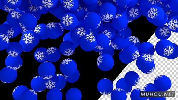 圣诞节雪花标志小球落下4K转场视频Christmas Ball Transition 01插图
