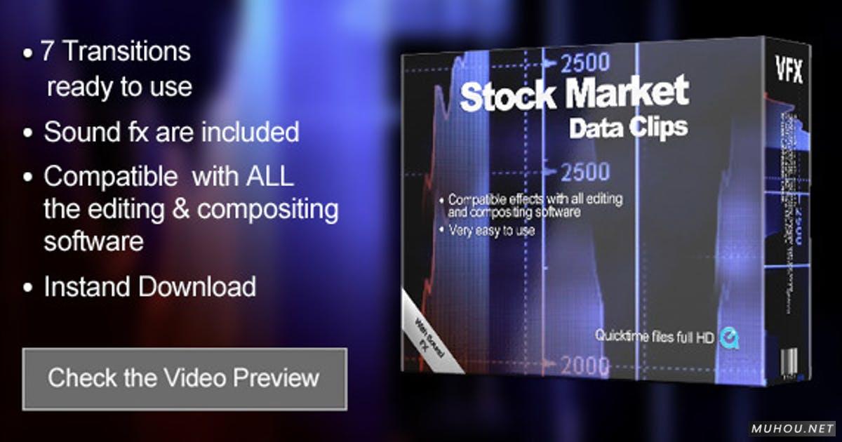 股票数字货币证券交易所金融视频转场素材7组Stock Market Transitions