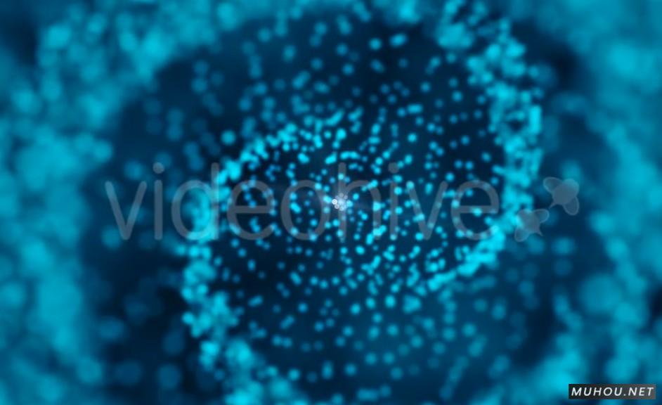 粒子抽象背景蓝色水晶漩涡4K超高清视频Particles Abstract Background