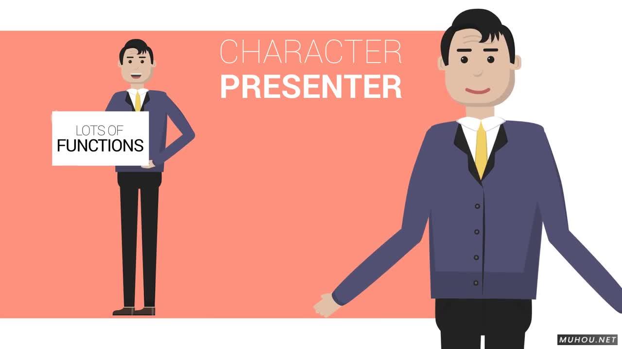 MG动画商务男人角色展示者#Character PresenterAE视频模板插图