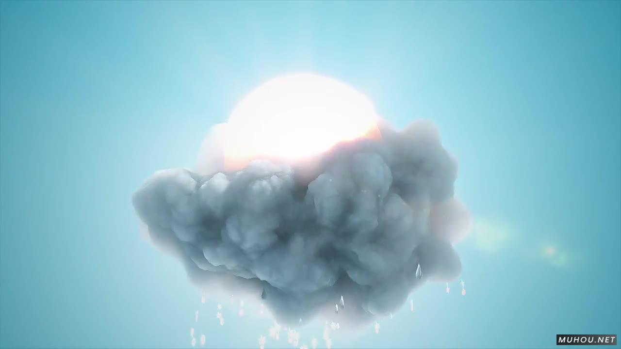 太阳蒸发和云超酷logo标志AE模板