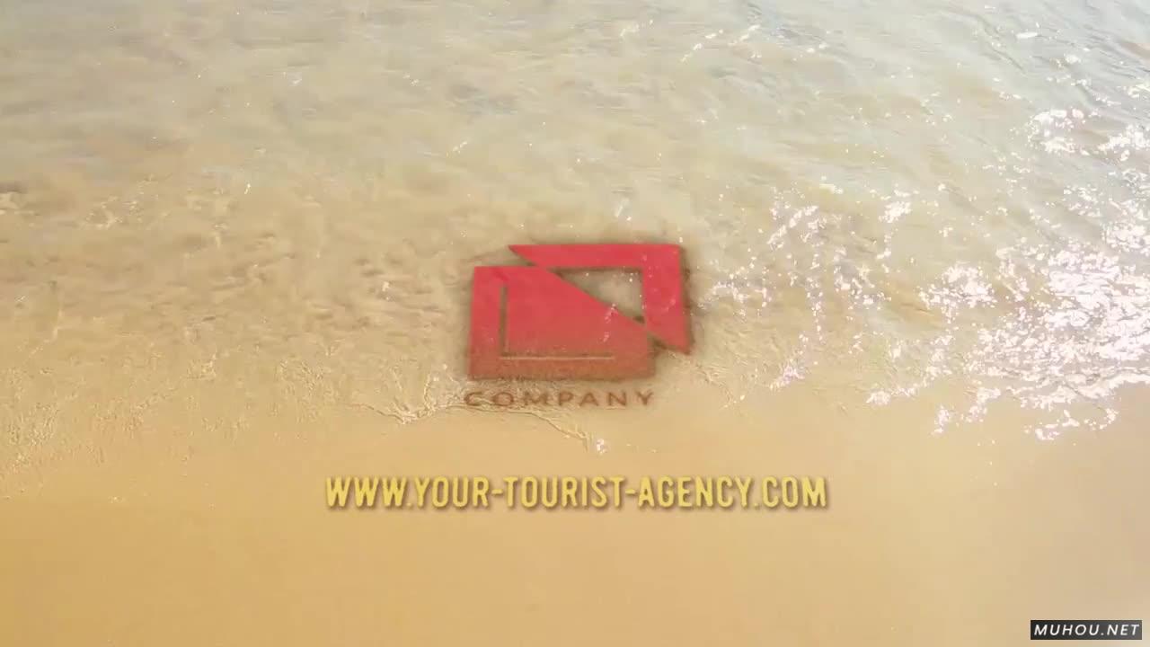 夏季波浪标志宣传水下logo视频AE模板