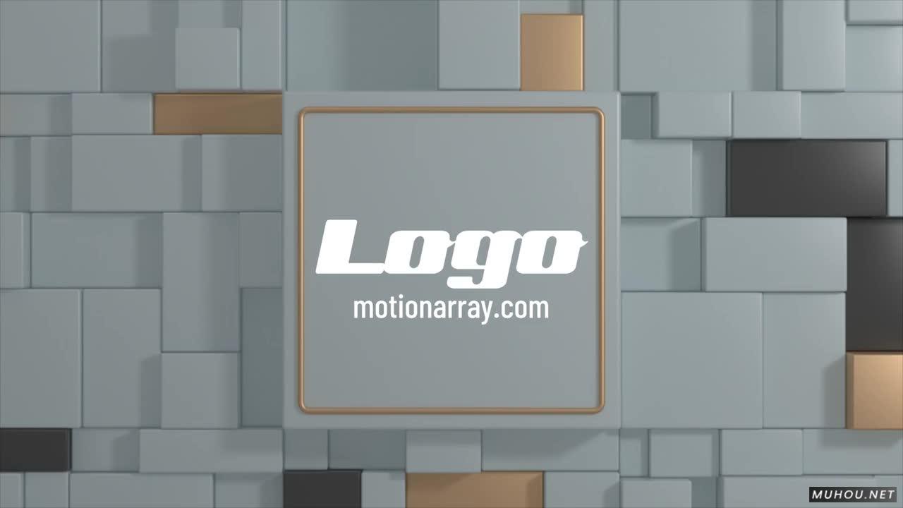 三维基座上升支柱logo标志ae视频模板
